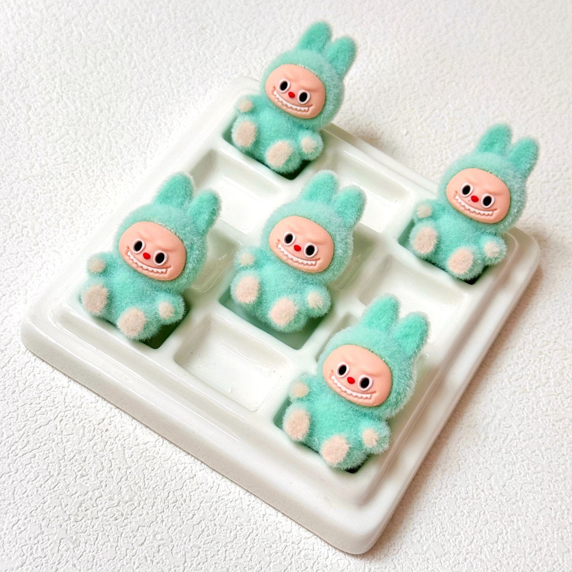 Wholesale 10pcs Cartoon flocking sitting beads OLY Exclusive